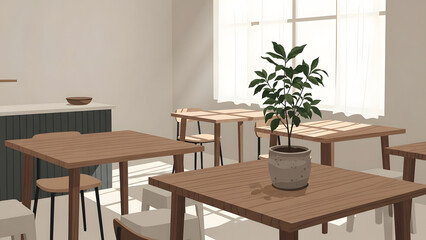 A serene and sophisticated vector graphic focusing on simplicity, imperfection, and tranquility. The design adopts a Wabi-Sabi approach, using clean lines and natural textures to evoke a sense of calm