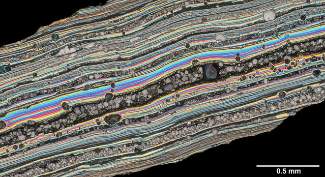 Minerals Thin Section Striated Bands