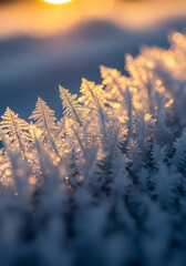 Frosted Fern Ice Crystal Sunrise
