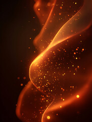 燃え上がる炎とパーティクルの背景