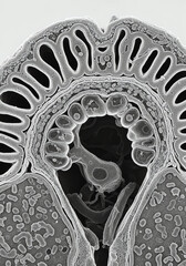 Cross Section of a Plant Stem Inner Anatomy