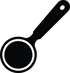 Minimalist black measuring spoon kitchen tool silhouette vector icon