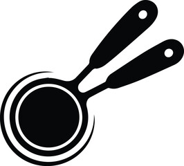 Minimalist black measuring spoon kitchen tool silhouette vector icon