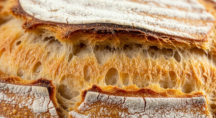 Loaf Bread Crust Loaf Slice Close Up