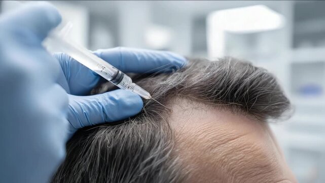 Medical procedure: scalp injection for hair loss treatment or PRP therapy