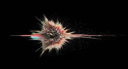 Chaotic visualization of vibrant abstract digital noise and colorful static interference filling a completely blank screen space ,light ,abstract ,graphic