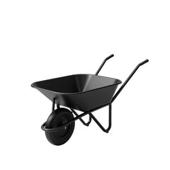 Black Wheelbarrow 3D Render Illustration