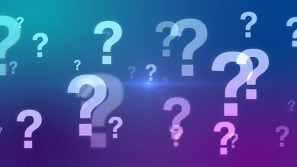 Abstract background featuring multiple floating white question marks, brainstorming concepts