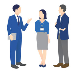 会話をするビジネスパーソンのイラストベクター素材
