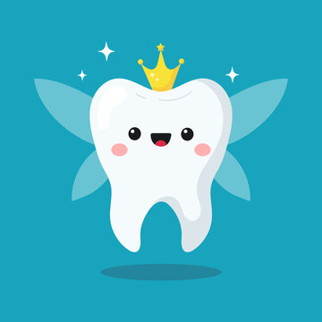 Cute tooth fairy character illustration