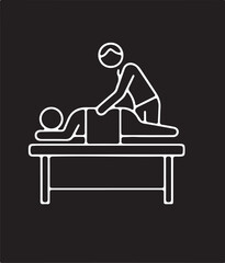 Massage Therapy Icon with Therapist and Client wellness relaxation