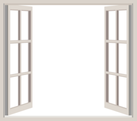 empty white window