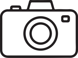 Simple Line Art Icon of a Camera photography photo on transparent background