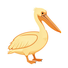 Obraz premium Cute Cartoon Pelican Illustration in Flat Design Style