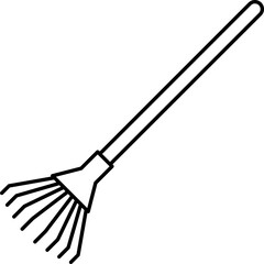 Outline Drawing of Small Handheld Garden Rake