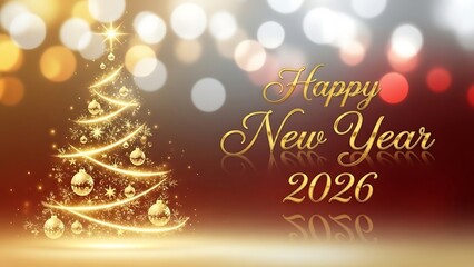 Merry Christmas greeting card featuring a festive winter holiday celebration with gold star and snowflake decoration on a happy new year design