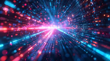 Fototapeta premium Digital scanning beam moving horizontally across tech backgroun high resolution detailed stock photo