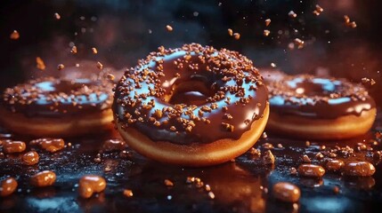 Tempting selection of donuts presented aesthetically.