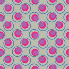 Bold colorful circles seamless pattern with layered circle elements and colorful artistic composition ideal for pattern use