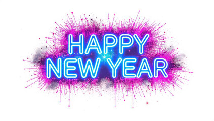 Happy New Year Neon Text