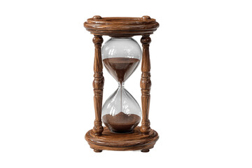 Classic sand hourglass isolated on transparent background