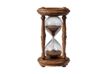 Classic sand hourglass isolated on transparent background