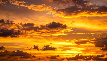 Golden sunset cloudscape