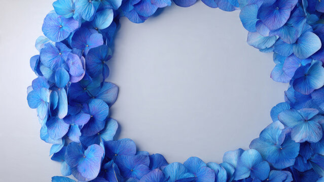 Blue Hydrangea Flower Wreath Frame