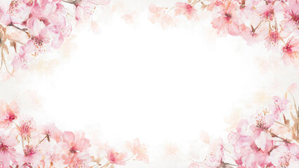 Watercolor Cherry Blossom Frame