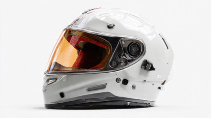 Naklejka premium White Racing Helmet with Tinted Visor