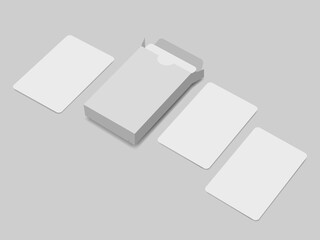 realistic blank playing card illustration with box mockup