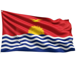 Kiribati's flag flying
