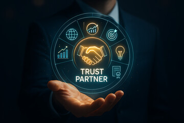 Business trust partner concept with icons
