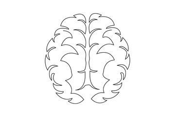 Simple brain outline design element for thought and creativity