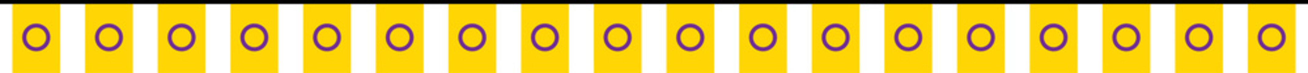 Seamless yellow with purple circle intersex flag party bunting. LGBTQI concept. Flat design illustration.
