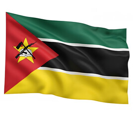 Obraz premium Mozambique's flag flying