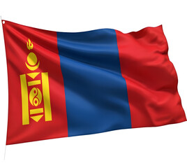 Mongolian flag flying