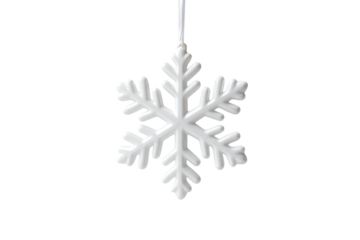 White Snowflake Icon Hanging Ornament