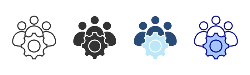 Team Collaboration Icon Set. Designed In Multi Style