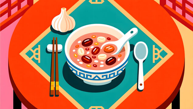 A festive Laba feast viewed from above