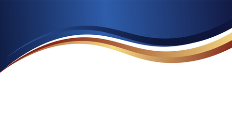 Modern abstract design featuring layered blue and golden waves creating a dynamic and professional backdrop.