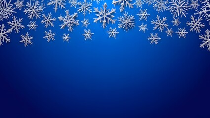 Blue Background with White Snowflakes for Winter Season Designs