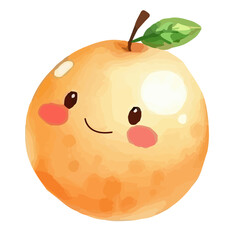 Cute watercolor apricot, fruit, orange, hand drawn texture, sweet, tasty, sour, perfect for children's prints, stickers, patterns and greeting cards, isolated on white background.