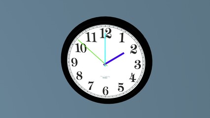 Clock on wall anatomy. 3d illustrations