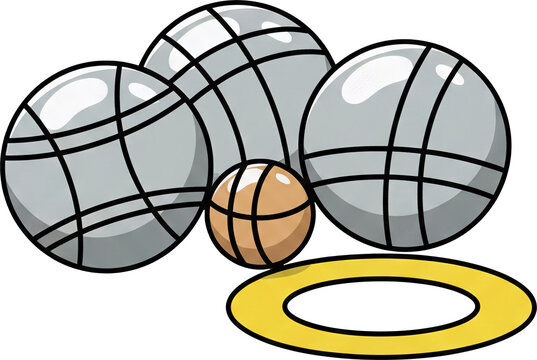 P&eacute;tanque Boules and Cochonnet