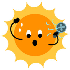 Fototapeta premium Sun Character Cute