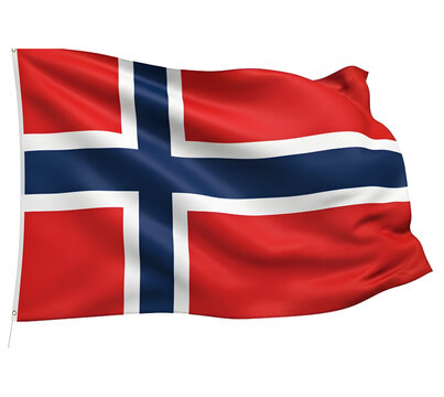 Norwegian flag flying