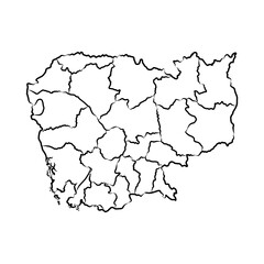 cambodia, contour map