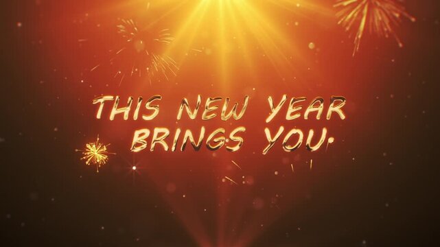 2026 Happy new year. Festive Happy New Year celebration background with fireworks, Blessings, colorful lights, joyful atmosphere. Perfect for holiday greetings, party invitations and postcard. 