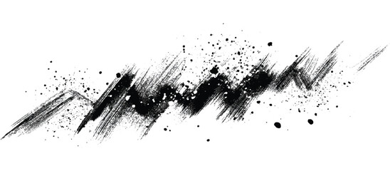 Vector hand draw zig zag brush stroke banner design. abstract grunge effect artistic border background texture.